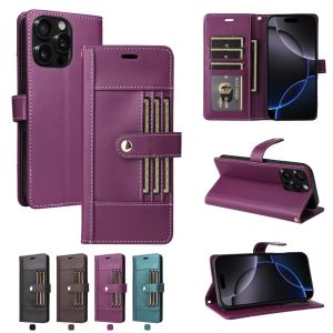 Case For iPhone 16 15 14 13 12 11 Pro Max iPhone 16 15 14 Plus Magnetic Leather Wallet Card Slot Flip Cover Casing