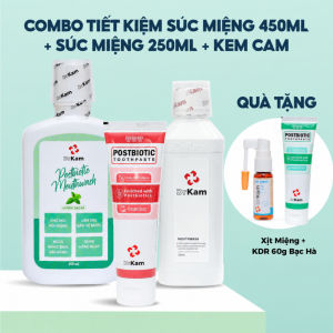 Liệu trình hỗ trợ giảm hôi miệng viêm nướu 30 ngày - Súc miệng chuẩn y khoa DrKam và súc miệng sinh học DrKam Postbiotic