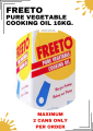 FREETO PURE VEGETABLE COOKING OIL 15KG.. 