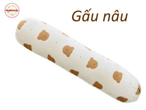 Gối ôm sơ sinh dài 60cm vải Muslin mềm mại