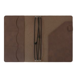 QUESU A5 Refillable Notebook Organizer Multifunctional Leather Vintage Journal Cover Stationery Simple Loose Leaf Notebook Office School Supplies