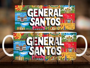 GENSAN / GENERAL SANTOS COLORFUL MUG DESIGN * 1 PC MUG WITH BOX * 11oz with BOX SOUVENIR MUG