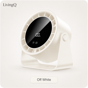 LivingQ S15 Smart Desktop Fan - 100 Speeds Infinite Adjustment & LED Display - Muji Style Portable Wireless Circulator Fan (35dB Quiet)