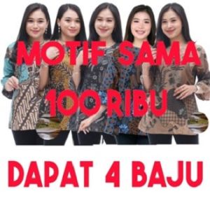 100 Ribu Dapat 4 Baju Atasan Blouse Wanita M L XL XXL