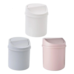 Compact Mini Desktop Trash Can With Lid Storage Organizers For Bedroom Or Office Desk Storage And Organization