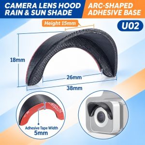 XIAHU 360 ° Vỏ che mưa cho camera lùi xe ô tô Chống thấm nước Phổ quát Tấm chắn mưa cho camera ô tô Thực tế Tự dính Tấm chắn mưa cho camera hành trình ô tô Camera gắn ngoài xe.