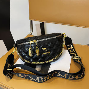 jiketai Calfskin Fashion Diamond Checker Bag Women Chest pack Adjustable Strap Shoulder Bag Versatile Handbag Sling Bag