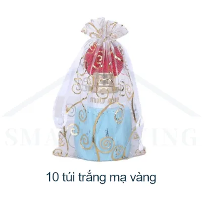 Túi voan dây rút họa tiết lượn sóng đựng trang sức hoa khô hoa thơm phụ kiện thời trang mẫu thử đồ trang điểm quà cưới