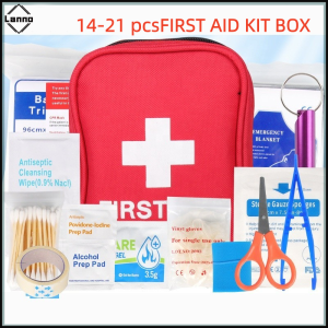 14 & 21 Piece Complete Home First Aid Kit with Gauze & Alcohol Pads
