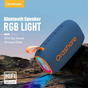 Orashare BS08 Plus Big Bluetooth Speaker With RGB Light 20W Wireless Speaker Super Sound TWS Speaker 10D Stereo Sound Subwoofer Bluetooth Speaker Super Bass Outdoor Speaker