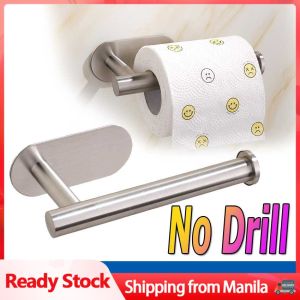 Punch-free Paper Towel Holder Under Cabinet Self Adhesive Kitchen Countertop Wall Mount Paper Towel Holders Stainless Steel Kitchen Under Cabinet Roll Rack Bathroom Wall-mounted Tissue Hanger