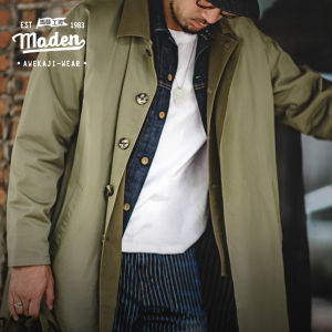 Maden brand tooling style 2025 new men youth Muslim culture American casual windbreaker loose mid-thin men long coat jacket
