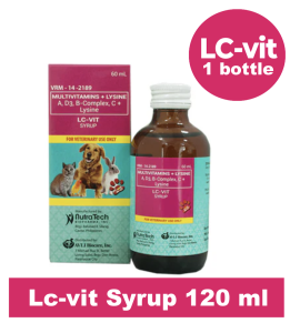 LC VIT Multivitamin Syrup for Dogs & Cats - Immune & Digestive Health Support 120ml (Set of 1)