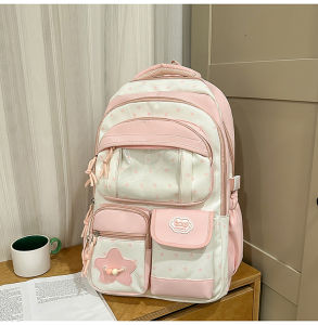 Japanese Style ins New stylish and fresh sweet color-blocking backpack for middle and high school students lightweight travel backpack