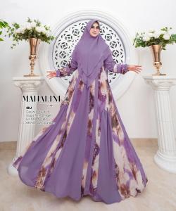 Humaira99 Gamis Syari Muslim Dress Hijab Muslimah Atasan Wanita Longdress Busui Terbaru Terlaris Pesta Lebaran Bahan Ceruty Babydoll CP Mahalini4