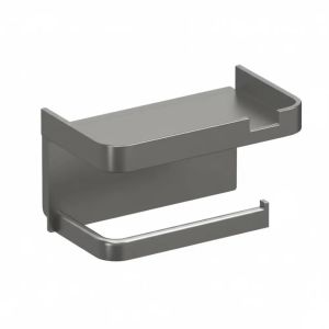 Kirilgu Plastic Toilet Paper Holder Wall Mounted With Shelf Toilet Organizer Rack No Drilling Toilet Paper Storage Bathroom Use 5B8Q6
