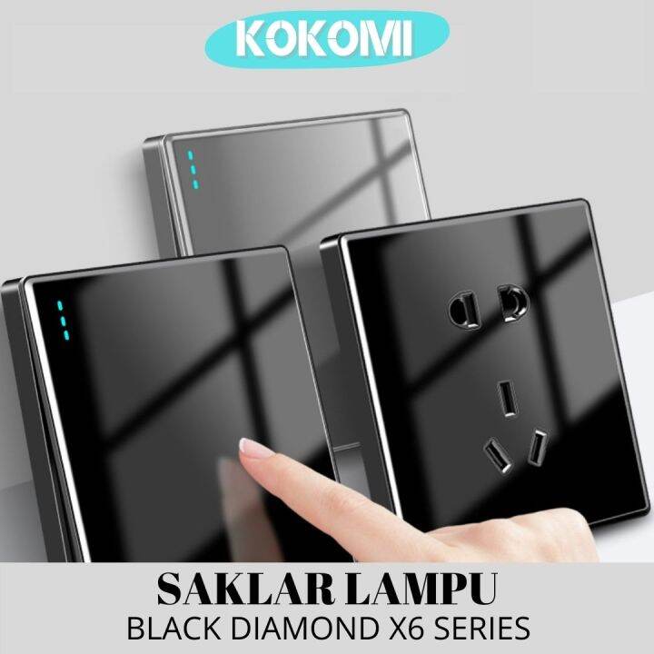 Kokomi Saklar Lampu Rumah Premium Black Diamond X Series Sakelar Lampu