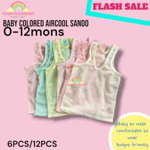 12pcs COTTON AIRCOOL SANDO FOR BABY 0-1YR OLD - NEW BORN Brand New  ( PLAIN WHIITE AND COLORED SANDO)SOFT&COMFORTABLE FABRIC