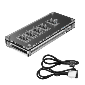 9Pin USB HUBs Connectors USB Splitter 1 to 4 USB2.0 9Pin Header Board + 50cm Cable for Water Cooling for LED Fan