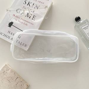 ZJT Minimalist style zipper pencil case PVC large capacity stationery storage box School supplies school bag supplies JTZ