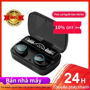 Tai nghe Bluetooth 5.1 M10 Pro cảm ứng kiêm sạc dự phòng 3500 mAh chống ồn kháng nước bụi có mic đàm thoại