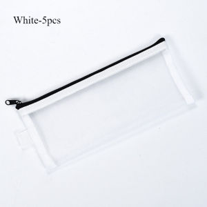 Nylon Mesh Pencil Case Simple Fashion Pencil Pouch Transparent Mesh Portable Pen Bag Large Capacity
