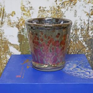 C45 Authentic Tenmoku Jian Zhan 建盏 Tea Cup By Ding Shen Hong 丁声洪. Pink Blossom Flower Petal Design.
