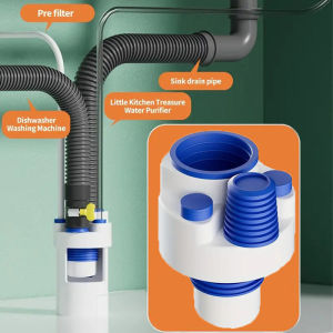 4 Lubang Konektor Pipa Pembuangan Dapur Hemat Ruang Anti Bau Anti Kecoa Anti-odori-insect Pipa Pembuangan Wastafel Dapur / Pencuci Piring / Pemurni Air
