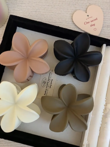 กิ๊บหนีบผมผมหางม้าสูงสำหรับสาวหวานกิ๊ฟติดผมกิ๊บหนีบผมทรงดอกไม้ผิวด้านสำหรับสาวๆ