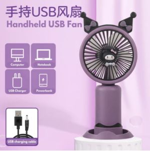 【COD】Mini Handheld Fan Usb Rechargeable Charging Battery Small Cute Melody Kuromi Cinnamoroll Student Gift Kipas Kecil 手持小风扇