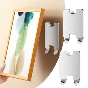 1/2/4Pcs Stainless Steel Hook Photo Frame Hooks No Drilling Traceless Holder Strong Adhesive Waterproof Removable Bathroom Rack
