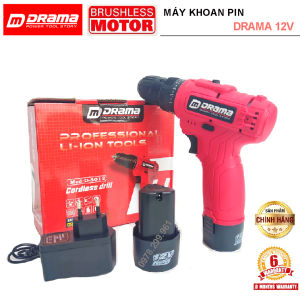 Máy Khoan Pin DRAMA 12V Bắn Vít - Khoan Cầm Tay 2 Cấp Tốc Độ 100% Đồng Siêu bền Có Đèn