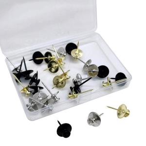 30Pcs I Shape Metal Push Pin Flat Head Pushpins for Display Picture Note Memos Poster Cork Board Pins Decorative Tacks