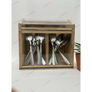 TEMPAT SENDOK ESTETIK PLUS TUTUP dr kayu import