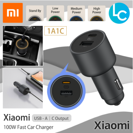 Xiaomi Car Charger 100W Dual USB Quick Charge Mi Car Charger USB-A