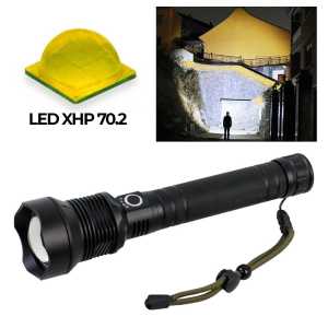 TaffLED Senter LED Long Range Zoom USB Recharge Super Terang Camping XHP70.2 9000 Lumens 2-6PCS Baterai - HS313