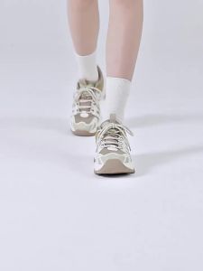 Jeep Outdoor Hiking Shoes for Women Wear-resistant Breathable Non-slip Trekking Shoes Spring New Color-blocking Thick-soled Sports Dad Shoes