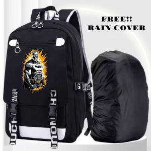KEY RED - Tas Ransel Sekolah TerBaru Anak LakiLak Perempuan Remaja Paket 4in1 BatMan 0011