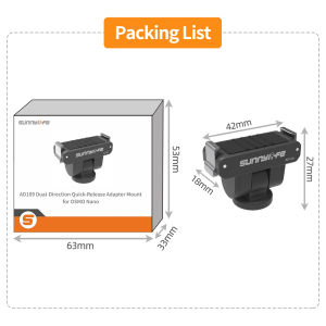 Dual-Direction Magnetic Adapter Base for DJI Osmo Nano/Action 6 Camera Adjustable Quick-Release Dual-Claw Adapter