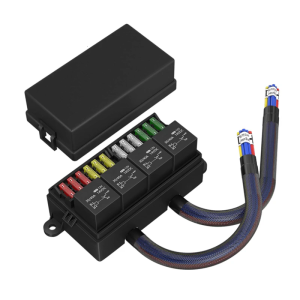 Easy Installation 12 Position Pre Wired Relays Fuses Holder Box Weatherproof for Vehicle Trailer Outdoor Electrical Need