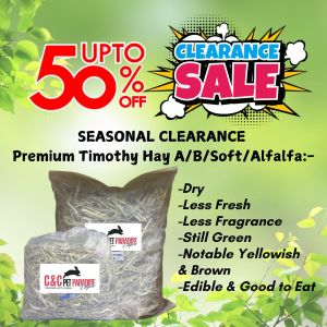 [CLEARANCE] Potongan pertama Timothy Hay/Premium Hay/gred khas/1kg Pack-1st/2nd First Timothy Hay/Premium Hay/Imported Hay Alfalfa/Special Grade/ Signature C & C for rabbits guinea pigs & small animals