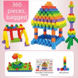 SWEET ELVES Colorful Building Block Toys Plastic Large Particle Hexagonal Building Blocks Imagination Gear Insertion Educational Puzzle Toys Kids Gift