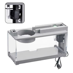 ER52858 Silent Filter Landscape Fish Tank Creative Flowing Water Micro Landscape Ornaments Open Top with Water Pump Light Fish Tank Water Circulation