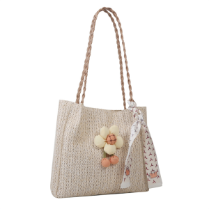 Summer Large Capacity Tote Bag Women Shoulder Bag Handmade Woven Bag Fresh Rural Handheld Grass Woven Women Bag