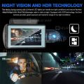 Dash cam Mobil 1440P Depan Bagian Dalam Dual Lens Night Vision 3 "Layar IPS G-Sensor 170 ° Angle Loop Recording Dashboard 24H 360° Rotation Dalam Universal DVR Dasbor Kamera Malam Visi Aksesori Camcorder Mobil. 