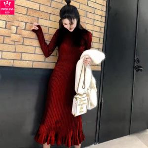 Black Pink Red Plain Aesthetic Oversized Fashion for Women Vintage Slim Woman Trendy Knitted Sweater Dress Clothes Harajuku Clothing y Bodycon Mini Plus Size Loose Robe Maxi Autumn Winter Womens Ladies Casual Dresses Elegant Korean Long Sl