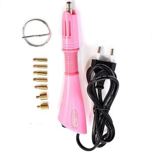 FOUNDTWO 9pcs Tự làm Dụng cụ dán đá quý nóng Cắm US/EU Công thái học Dụng cụ gắn đá rhinestone Dụng cụ gia đình Dụng cụ điện Bút đá quý nóng Quần áo