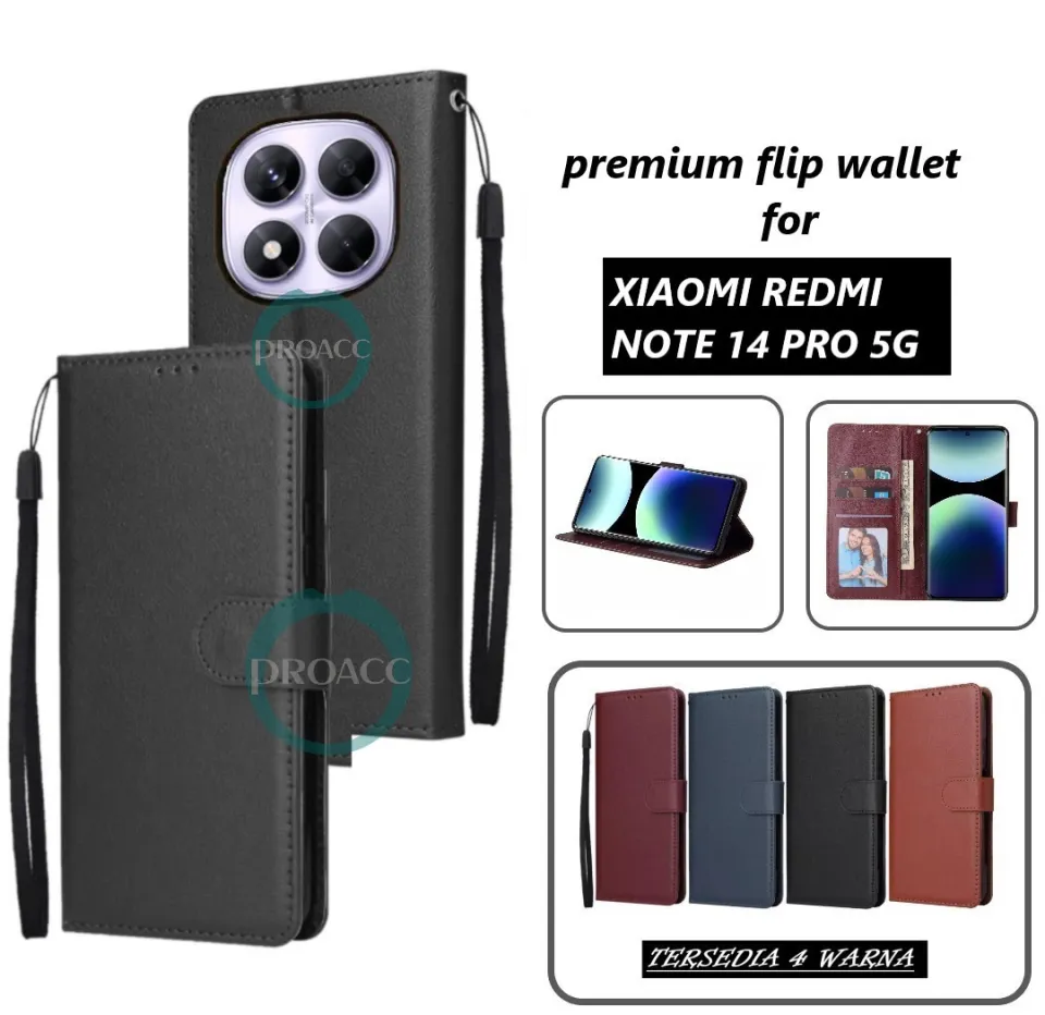 Custodia Portafoglio In Pelle PU Per Xiaomi Redmi Note 14 4G Con Slot Carte E Supporto, Nero - 2