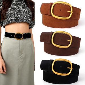 NOBLELYN Thiết kế sang trọng Thắt lưng da lộn Khóa cài Đa năng Thắt lưng nữ Phong cách retro Thắt lưng rộng Trang trí váy áo khoác