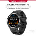 Aolon Smartwatch Tetra R2 49.5mm Exercise Duration/Heart Rate/Blood Pressure/Calories/Custom Wallpaper Men Sport Fitness 400mAh Battery Smart watch Bluetooth Call IP67 Waterproof jam tangan Pria. 